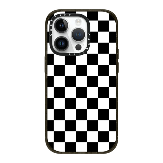 Hyakume x CASETiFY iPhone 14 Pro ケース ブラック インパクトケース MagSafe対応 Black White Check Checkerboard Chess Board Two Tone Ska Pattern