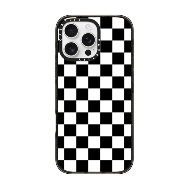 Hyakume x CASETiFY iPhone 16 Pro Max ケース ブラック インパクトケース MagSafe対応 Black White Check Checkerboard Chess Board Two Tone Ska Pattern