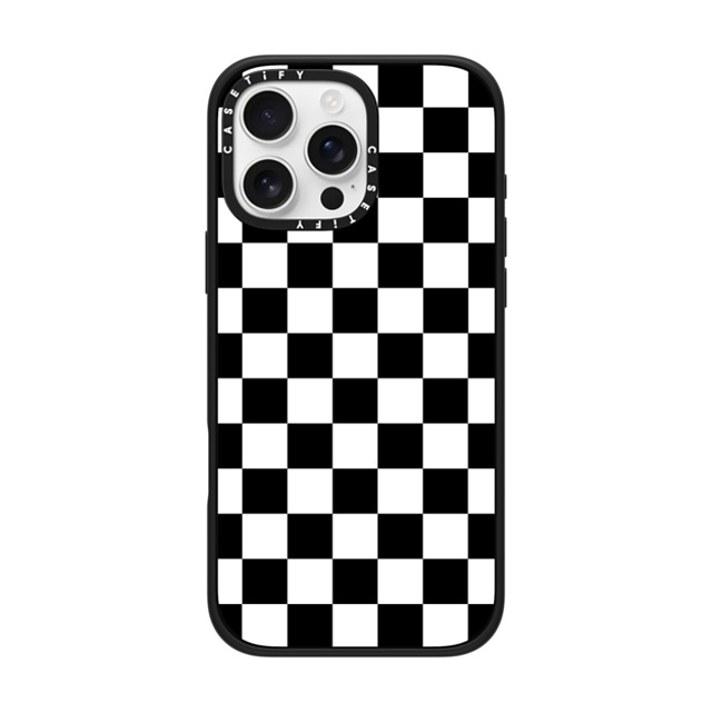 Hyakume x CASETiFY iPhone 16 Pro Max ケース マットブラック インパクトケース MagSafe対応 Black White Check Checkerboard Chess Board Two Tone Ska Pattern