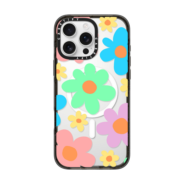 Hyakume x CASETiFY iPhone 16 Pro Max Case Floral,Pattern Black インパクトケース MagSafe対応 Transparent Floral Pastel Colors 70s Retro Flower Power Mother's Day Hyakume x CASETiFY iPhone 16 Pro Max Case Floral,Pattern Black インパクトケース MagSafe対応 Transparent Floral Pastel Colors 70s Retro Flower Power Mother's Day