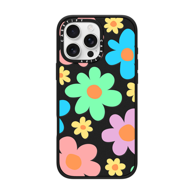 Hyakume x CASETiFY iPhone 16 Pro Max Case Floral,Pattern マットブラック Impact Case MagSafe Compatible Transparent Floral Pastel Colors 70s Retro Flower Power Mother's Day Hyakume x CASETiFY iPhone 16 Pro Max Case Floral,Pattern マットブラック Impact Case MagSafe Compatible Transparent Floral Pastel Colors 70s Retro Flower Power Mother's Day