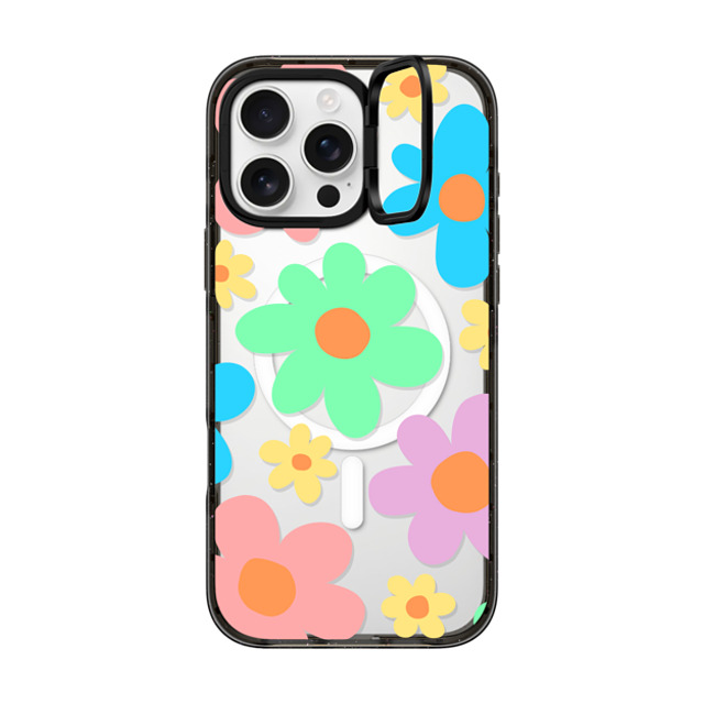 Hyakume x CASETiFY iPhone 16 Pro Max Case Floral,Pattern Black インパクトリングスタンドケース MagSafe対応 Transparent Floral Pastel Colors 70s Retro Flower Power Mother's Day Hyakume x CASETiFY iPhone 16 Pro Max Case Floral,Pattern Black インパクトリングスタンドケース MagSafe対応 Transparent Floral Pastel Colors 70s Retro Flower Power Mother's Day