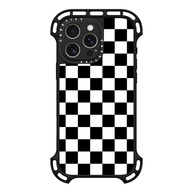 Hyakume x CASETiFY iPhone 16 Pro Max ケース ブラック ウルトラ バウンスケース MagSafe対応 Black White Check Checkerboard Chess Board Two Tone Ska Pattern