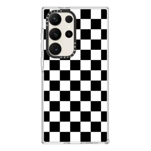 Galaxy S23 Ultra - Black White Check Checkerboard Chess Board Two Tone Ska Pattern