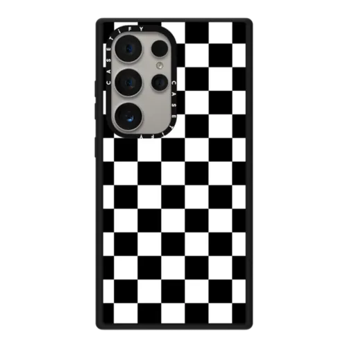 Galaxy S24 Ultra - Black White Check Checkerboard Chess Board Two Tone Ska Pattern