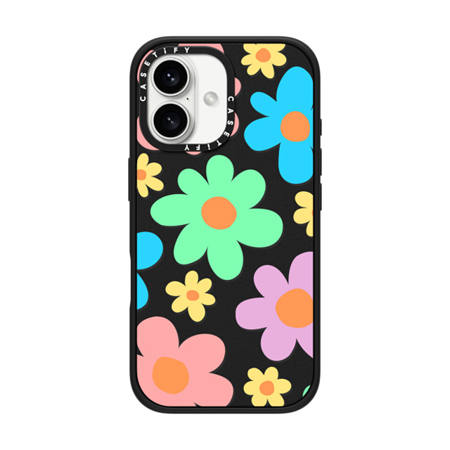 Hyakume x CASETiFY iPhone 16 ケース Floral,Pattern マットブラック インパクトケース MagSafe対応 Transparent Floral Pastel Colors 70s Retro Flower Power Mother's Day Hyakume x CASETiFY iPhone 16 ケース Floral,Pattern マットブラック インパクトケース MagSafe対応 Transparent Floral Pastel Colors 70s Retro Flower Power Mother's Day