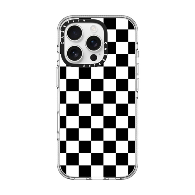 Hyakume x CASETiFY iPhone 16 Pro ケース クリア クリア ケース MagSafe対応 Black White Check Checkerboard Chess Board Two Tone Ska Pattern