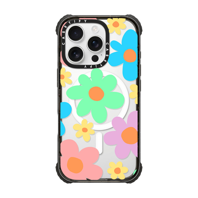 Hyakume x CASETiFY iPhone 16 Pro Case Floral,Pattern Black ウルトラ インパクトケース MagSafe 対応 Transparent Floral Pastel Colors 70s Retro Flower Power Mother's Day Hyakume x CASETiFY iPhone 16 Pro Case Floral,Pattern Black ウルトラ インパクトケース MagSafe 対応 Transparent Floral Pastel Colors 70s Retro Flower Power Mother's Day