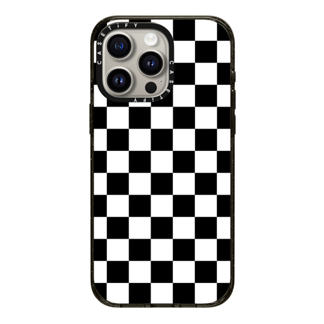 Hyakume x CASETiFY iPhone 15 Pro Max ケース ブラック インパクトケース Black White Check Checkerboard Chess Board Two Tone Ska Pattern