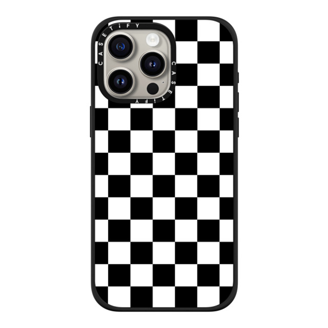 Hyakume x CASETiFY iPhone 15 Pro Max ケース マットブラック インパクトケース MagSafe対応 Black White Check Checkerboard Chess Board Two Tone Ska Pattern