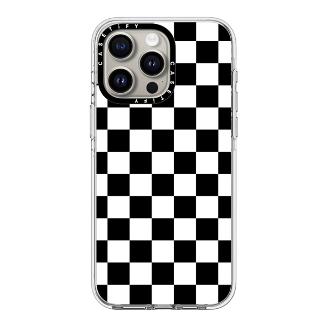 Hyakume x CASETiFY iPhone 15 Pro Max ケース クリア クリア ケース MagSafe対応 Black White Check Checkerboard Chess Board Two Tone Ska Pattern