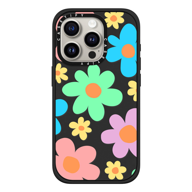Hyakume x CASETiFY iPhone 15 Pro Case Floral,Pattern マットブラック Impact Case MagSafe Compatible Transparent Floral Pastel Colors 70s Retro Flower Power Mother's Day Hyakume x CASETiFY iPhone 15 Pro Case Floral,Pattern マットブラック Impact Case MagSafe Compatible Transparent Floral Pastel Colors 70s Retro Flower Power Mother's Day