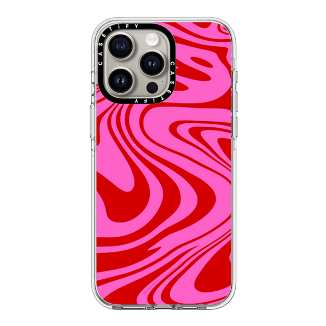 Hyakume x CASETiFY iPhone 15 Pro Max ケース クリア クリア ケース MagSafe対応 Marble Trippy Wavy Swirl Pink Red Spiral Warp Twirl 70s Psychedelic Acid Groovy Abstract Pattern
