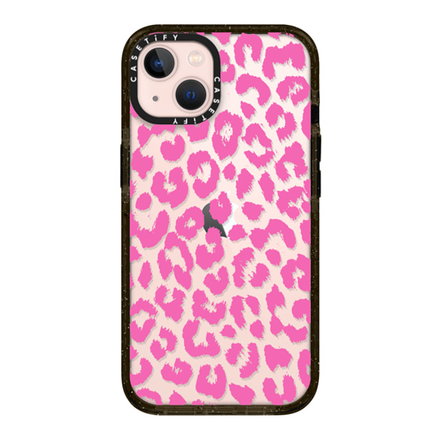 Hyakume x CASETiFY iPhone 13 ケース ブラック インパクトケース Pink Transparent Leopard Print