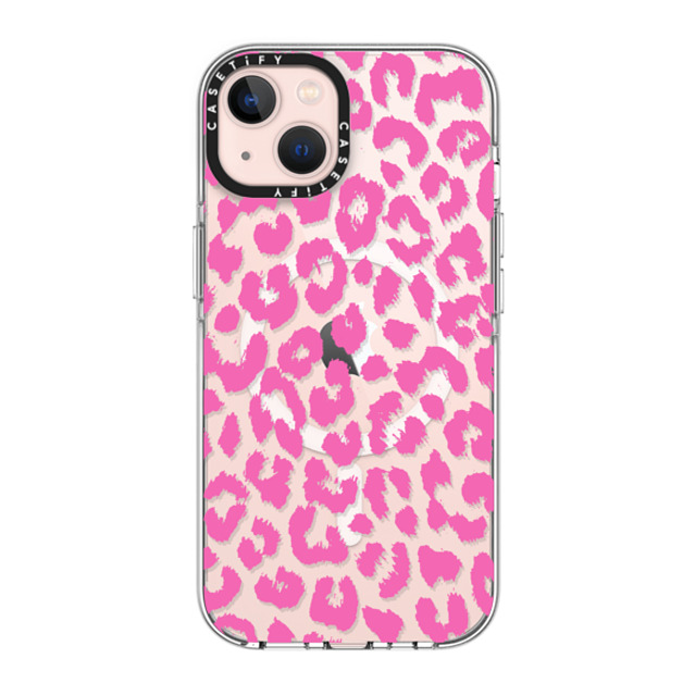 Hyakume x CASETiFY iPhone 13 ケース クリア クリア ケース MagSafe対応 Pink Transparent Leopard Print