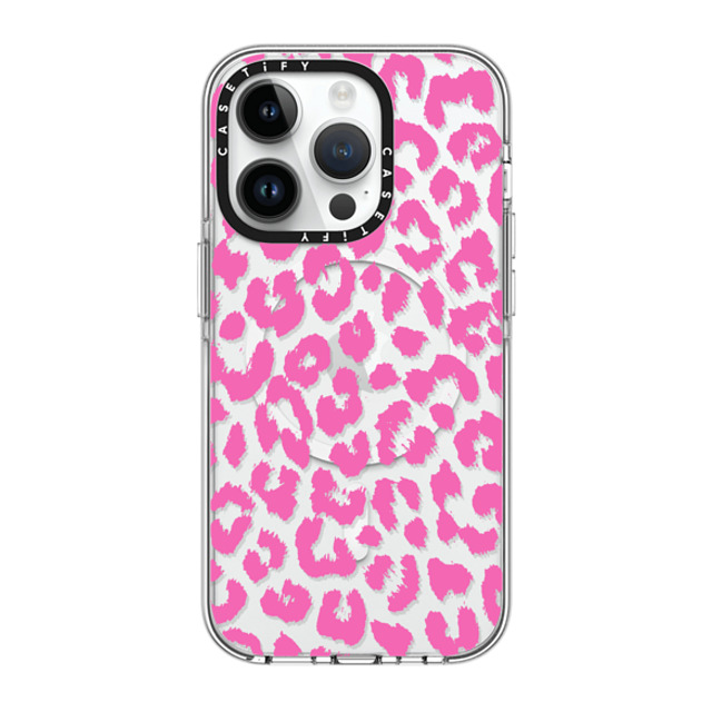 Hyakume x CASETiFY iPhone 14 Pro Case Clear Clear Case MagSafe Compatible Pink Transparent Leopard Print Hyakume x CASETiFY iPhone 14 Pro Case Clear Clear Case MagSafe Compatible Pink Transparent Leopard Print