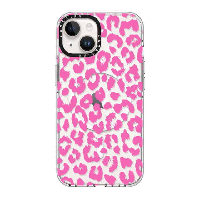 Hyakume x CASETiFY iPhone 14 ケース クリア クリア ケース MagSafe対応 Pink Transparent Leopard Print