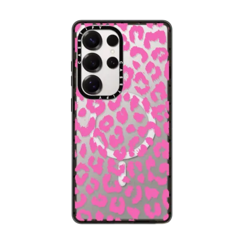 Galaxy S25 Ultra - Pink Transparent Leopard Print