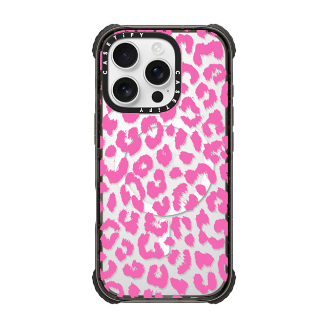 Hyakume x CASETiFY iPhone 16 Pro Case Black ウルトラ インパクトケース MagSafe 対応 Pink Transparent Leopard Print Hyakume x CASETiFY iPhone 16 Pro Case Black ウルトラ インパクトケース MagSafe 対応 Pink Transparent Leopard Print