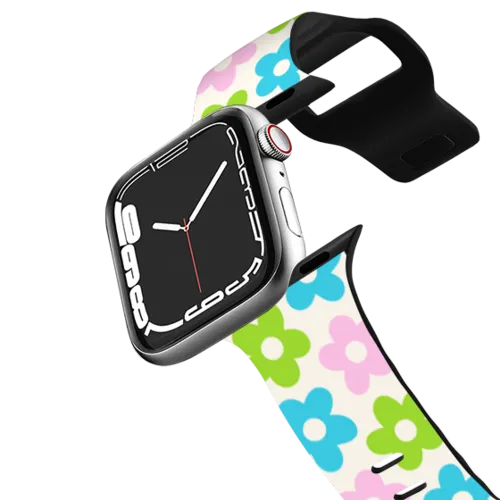Apple Watch Series 7-9 (45mm) - Retro Daisies Watch Band by BW Illustrations