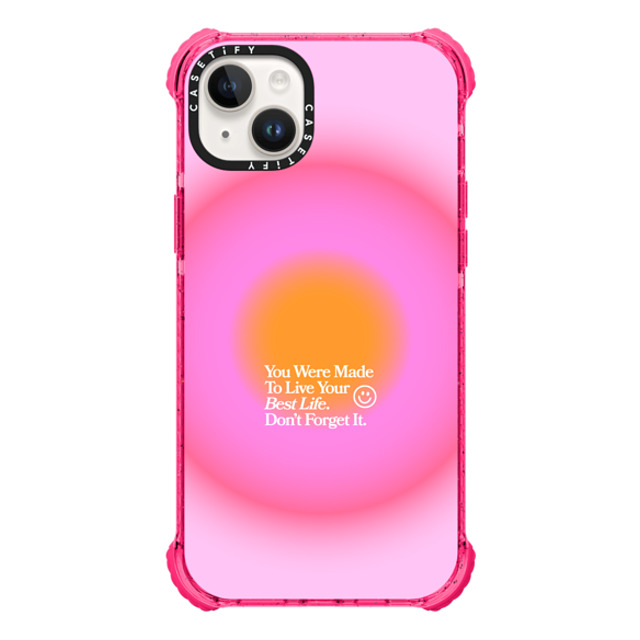 BW Illustrations x CASETiFY iPhone 14 Plus ケース Bubble Gum ウルトラインパクトケース Made To Live Your Best Life