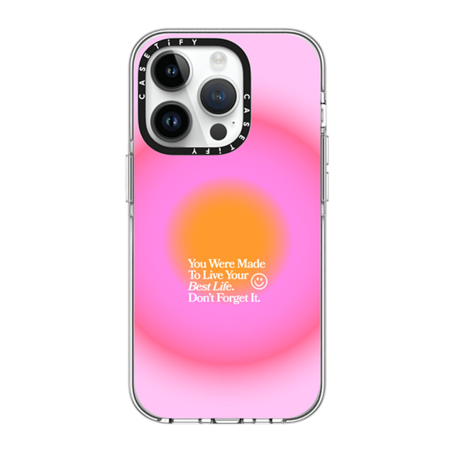 BW Illustrations x CASETiFY iPhone 14 Pro ケース クリア クリア ケース MagSafe対応 Made To Live Your Best Life