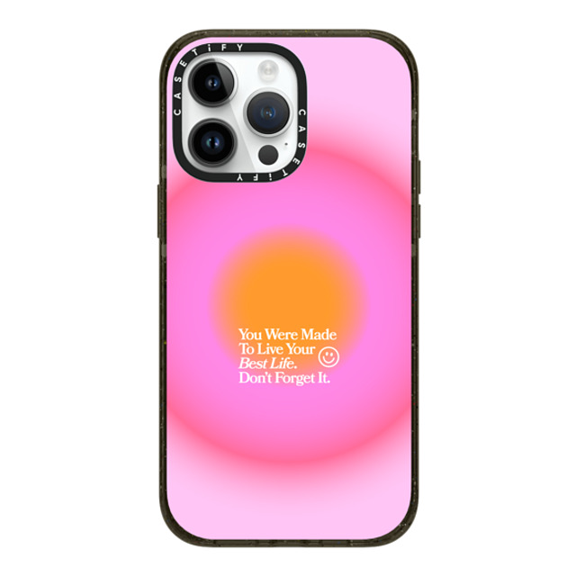 BW Illustrations x CASETiFY iPhone 14 Pro Max ケース ブラック インパクトケース MagSafe対応 Made To Live Your Best Life