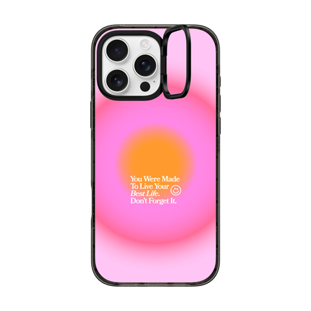 BW Illustrations x CASETiFY iPhone 16 Pro Max ケース ブラック インパクトリングスタンドケース MagSafe対応 Made To Live Your Best Life