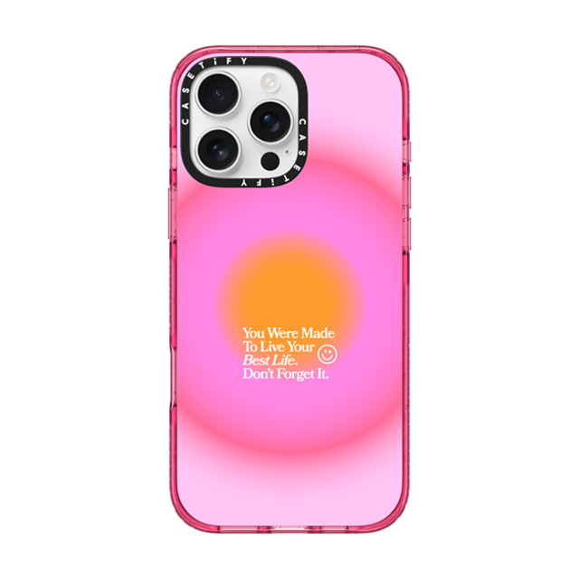 BW Illustrations x CASETiFY iPhone 16 Pro Max �P�[�X Sticker,Rainbow Pink Fizz �C���p�N�g�P�[�X MagSafe�Ή� Made To Live Your Best Life