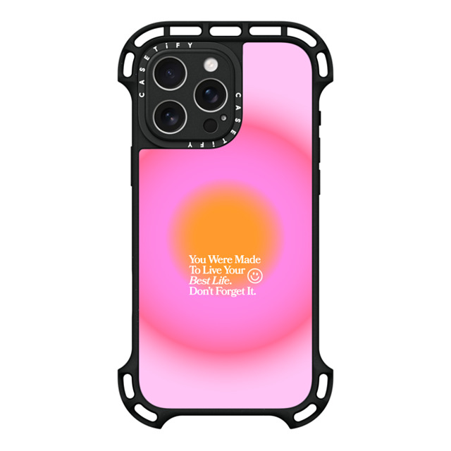 BW Illustrations x CASETiFY iPhone 16 Pro Max ケース ブラック ウルトラ バウンスケース MagSafe対応 Made To Live Your Best Life