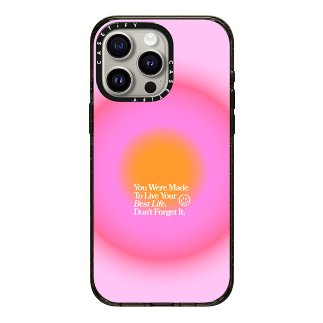 BW Illustrations x CASETiFY iPhone 15 Pro Max ケース ブラック インパクトケース Made To Live Your Best Life