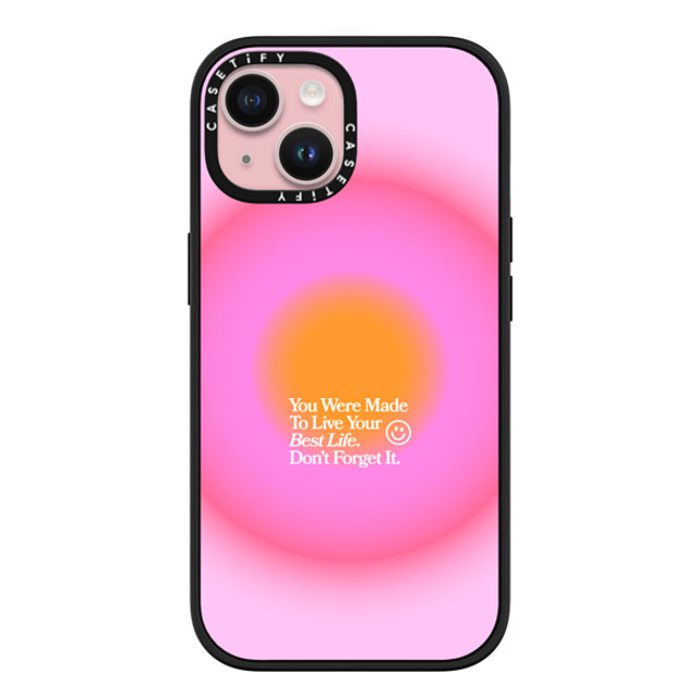 BW Illustrations x CASETiFY iPhone 15 ケース マットブラック インパクトケース MagSafe対応 Made To Live Your Best Life