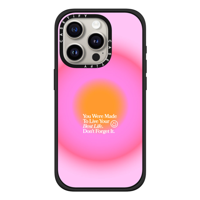 BW Illustrations x CASETiFY iPhone 15 Pro ケース マットブラック インパクトケース MagSafe対応 Made To Live Your Best Life