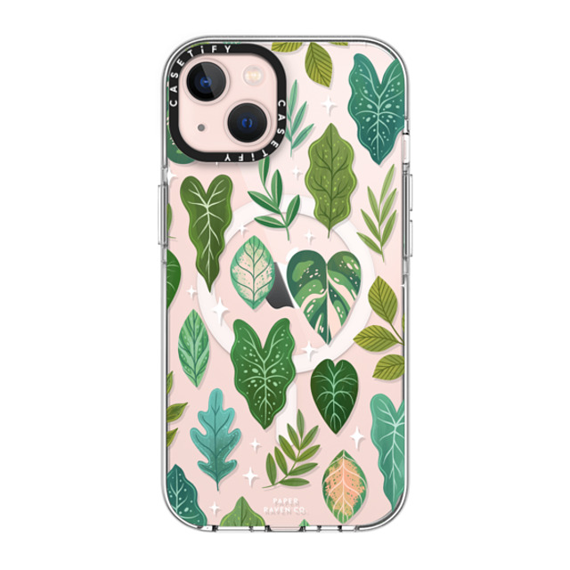 Paper Raven Co x CASETiFY iPhone 13 ケース クリア クリア ケース MagSafe対応 Tropical Leaves