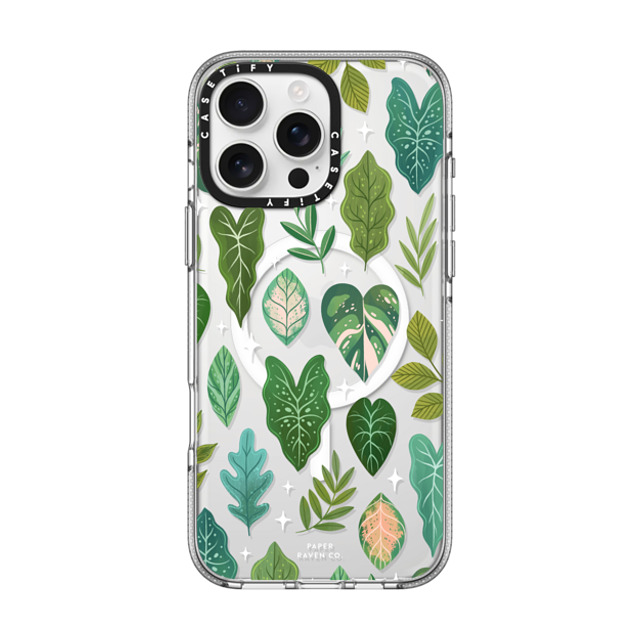 Paper Raven Co x CASETiFY iPhone 16 Pro Max ケース クリア クリア ケース MagSafe対応 Tropical Leaves