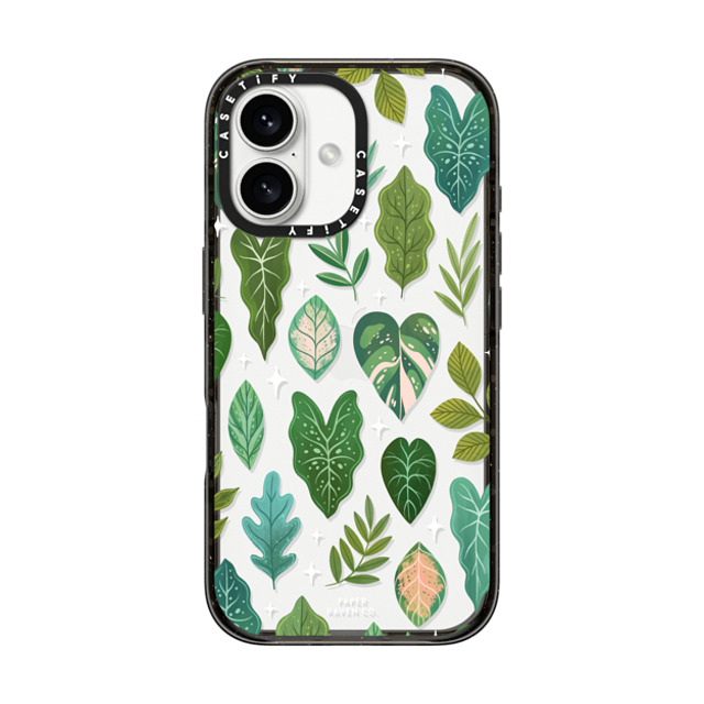 Paper Raven Co x CASETiFY iPhone 16 ケース ブラック インパクトケース Tropical Leaves