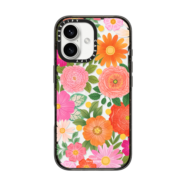Paper Raven Co x CASETiFY iPhone 16 ケース Floral,Pattern ブラック インパクトケース Flower Child Back to School Paper Raven Co x CASETiFY iPhone 16 ケース Floral,Pattern ブラック インパクトケース Flower Child Back to School