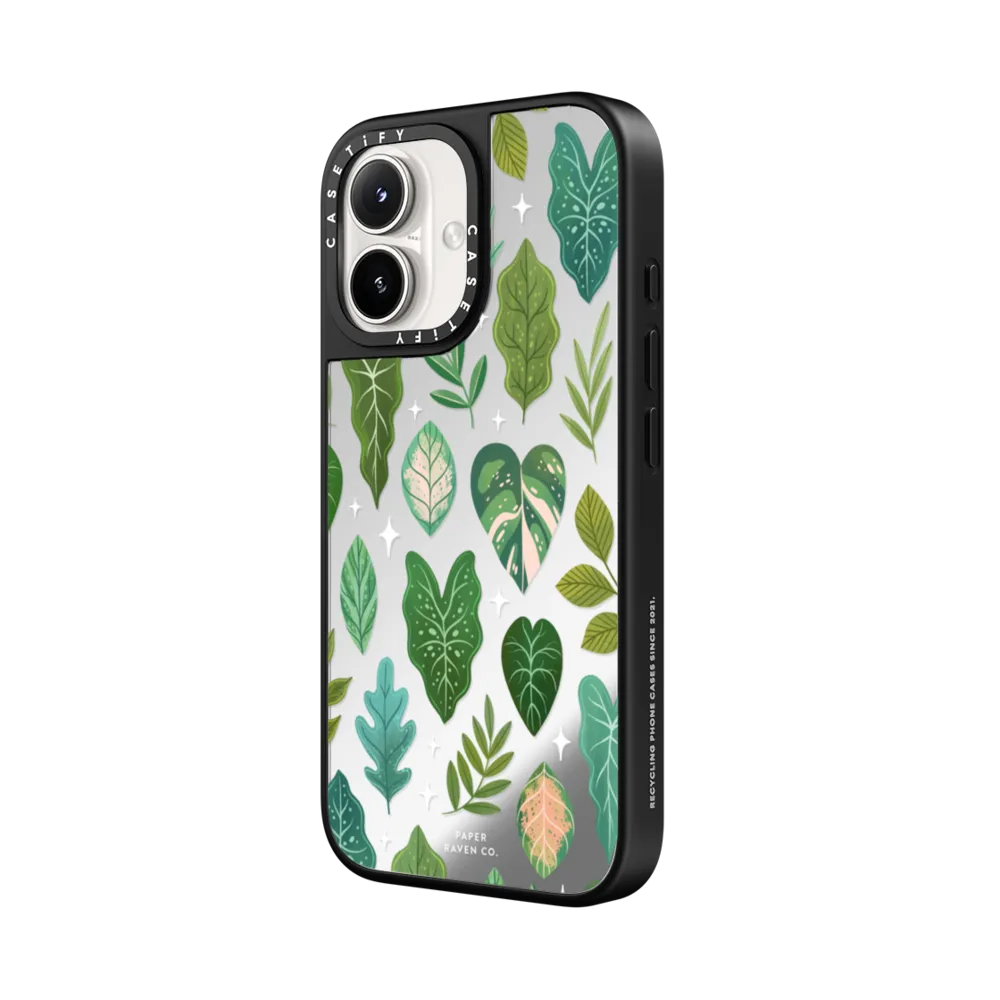 Mirror iPhone 16 Case MagSafe Compatible - Tropical Leaves