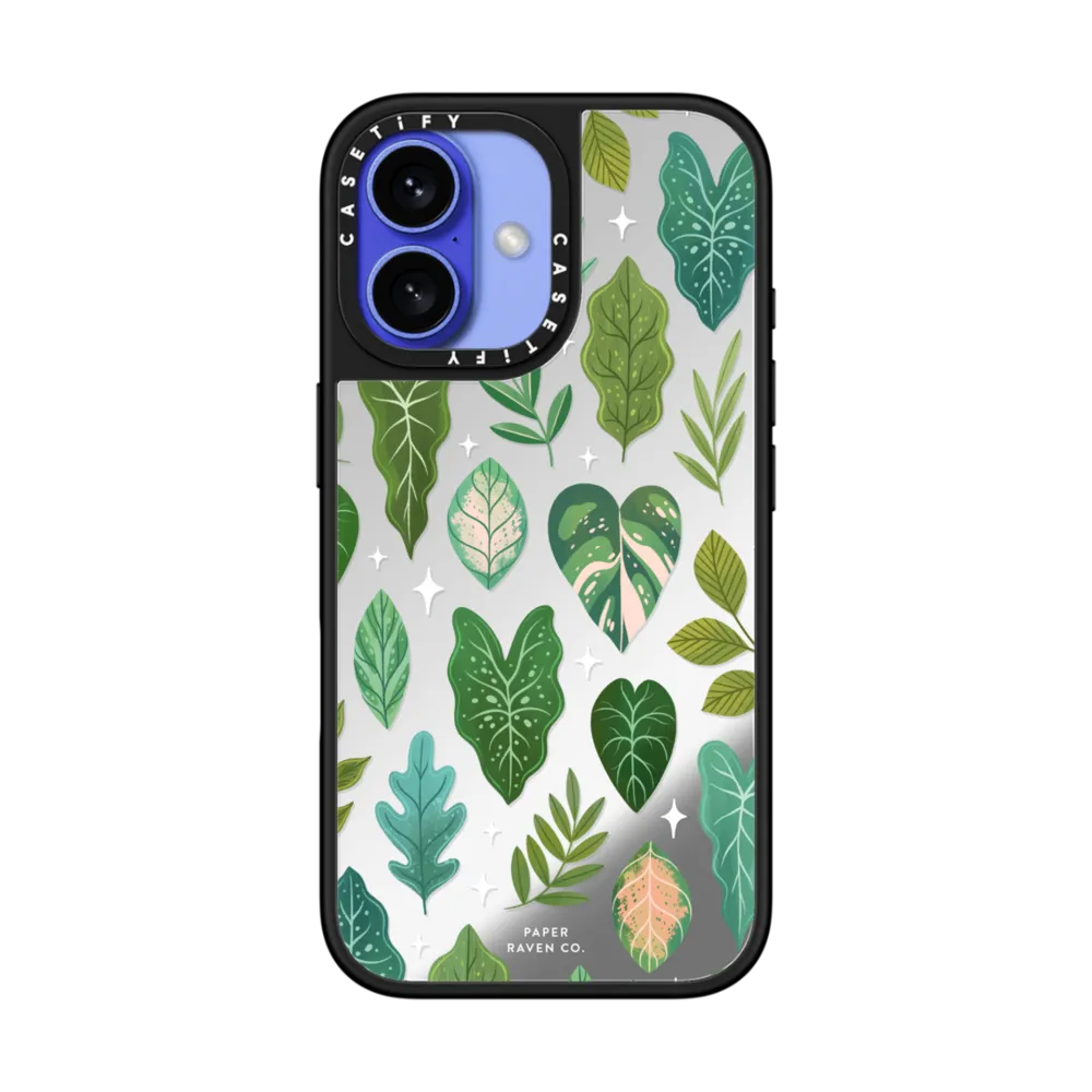 Mirror iPhone 16 Case MagSafe Compatible - Tropical Leaves