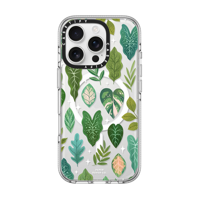 Paper Raven Co x CASETiFY iPhone 16 Pro ケース クリア クリア ケース MagSafe対応 Tropical Leaves