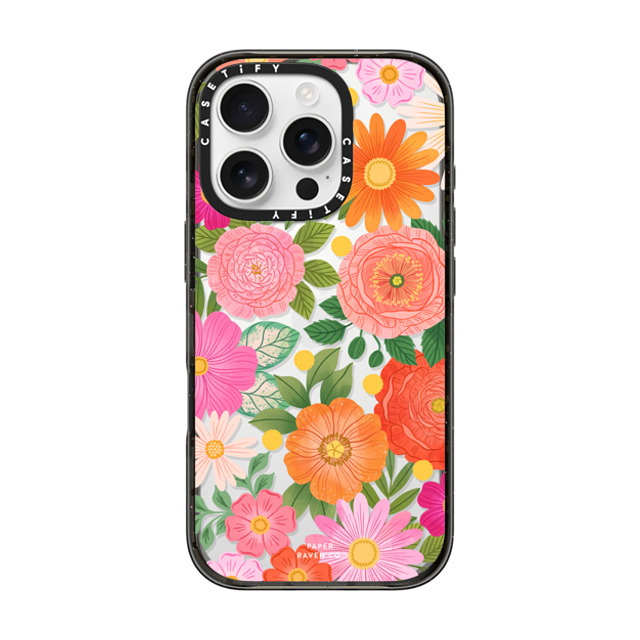 Paper Raven Co x CASETiFY iPhone 16 Pro ケース Floral,Pattern ブラック インパクトケース Flower Child Back to School Paper Raven Co x CASETiFY iPhone 16 Pro ケース Floral,Pattern ブラック インパクトケース Flower Child Back to School