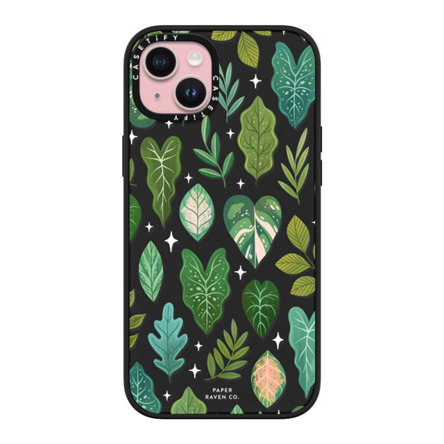 Paper Raven Co x CASETiFY iPhone 15 Plus ケース マットブラック インパクトケース Tropical Leaves Paper Raven Co x CASETiFY iPhone 15 Plus ケース マットブラック インパクトケース Tropical Leaves