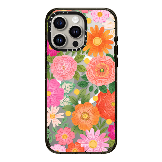 Paper Raven Co x CASETiFY iPhone 15 Pro Max Case Floral,Pattern Black Impact Case MagSafe Compatible Flower Child Father's Day Paper Raven Co x CASETiFY iPhone 15 Pro Max Case Floral,Pattern Black Impact Case MagSafe Compatible Flower Child Father's Day