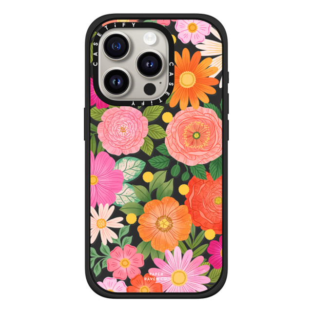 Paper Raven Co x CASETiFY iPhone 15 Pro Case Floral,Pattern Matte Black Impact Case MagSafe Compatible Flower Child Back to School Paper Raven Co x CASETiFY iPhone 15 Pro Case Floral,Pattern Matte Black Impact Case MagSafe Compatible Flower Child Back to School