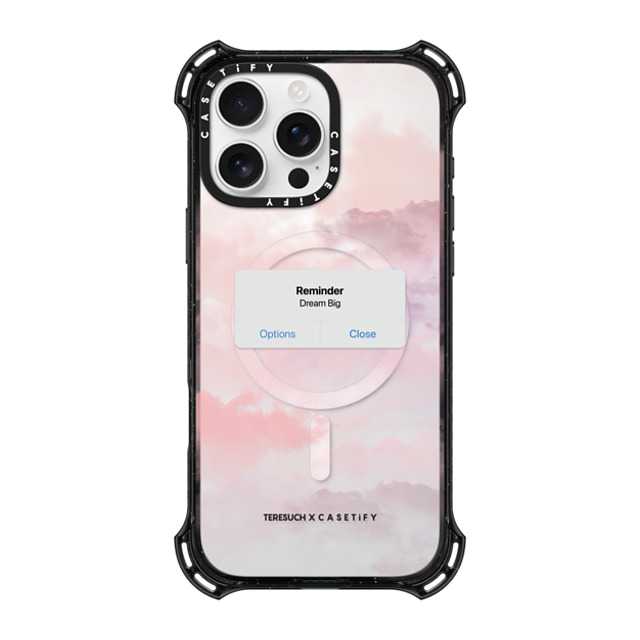 CASETiFY iPhone 16 Pro Max ケース ブラック バウンスケース Cloud,Quote The Dreamer Case