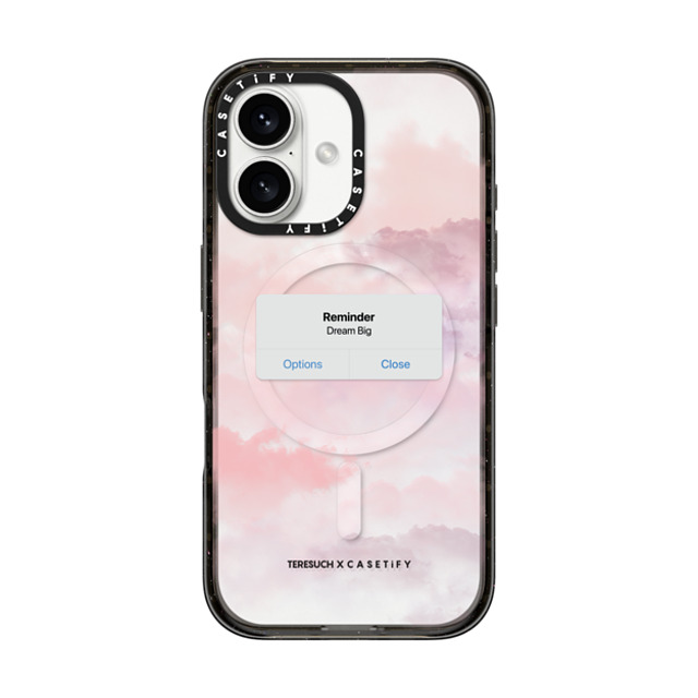 CASETiFY iPhone 16 ケース ブラック インパクトケース MagSafe対応 Cloud,Quote The Dreamer Case