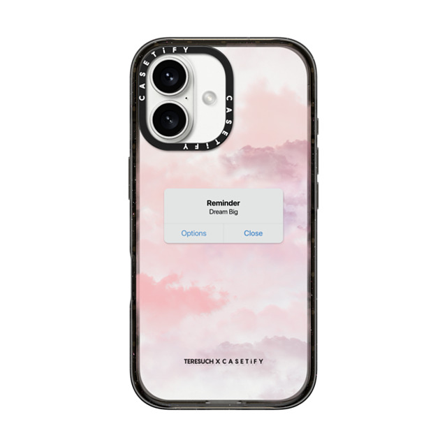 CASETiFY iPhone 16 ケース ブラック インパクトケース Cloud,Quote The Dreamer Case