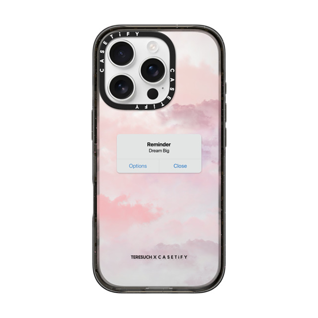 CASETiFY iPhone 16 Pro ケース ブラック インパクトケース Cloud,Quote The Dreamer Case