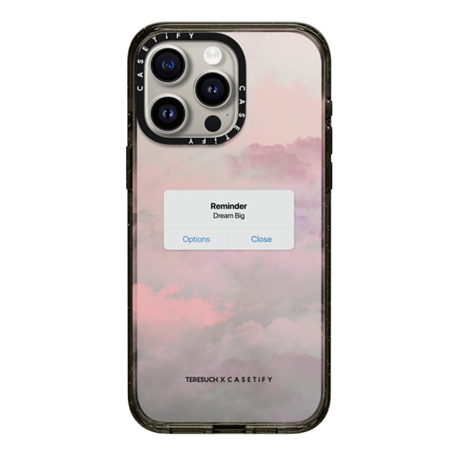 CASETiFY iPhone 15 Pro Max ケース ブラック インパクトケース Cloud,Quote The Dreamer Case