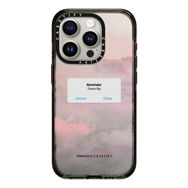 CASETiFY iPhone 15 Pro ケース ブラック インパクトケース Cloud,Quote The Dreamer Case